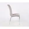 Scaun Lora, design modern, tapițerie catifea premium, picioare aluminiu, 58x42x103 cm, Gri picture - 3