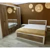 Set Dormitor Koen II, mobilier modular complet, pat 160x200 cm, dulap 4 uși, comodă și noptiere, MDF + PAL, Pin Arizona/Stejar Nava picture - 8