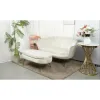 Set fotoliu și măsuță Ariel XXL, catifea, canapea 130x77x83 cm, măsuță 99x44,5x40 cm, alb picture - 1