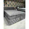 Set Pat Chester + Saltea Raysa Premium, culoare personalizabila - 160x200 cm, ladă depozitare, somieră metalică fixă, tapițerie catifea baby face picture - 10