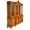 Vitrină 4 uși Principesa, detalii ornamentale sculptate, lemn masiv paltin + MDF furniruit, 224x44x158 cm, nuc picture - 2