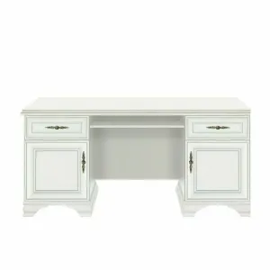 Birou Idento BIU2D2S, 2 dulapuri și 2 sertare, MDF și PAL laminat, 160x74x78 cm, alb alpin