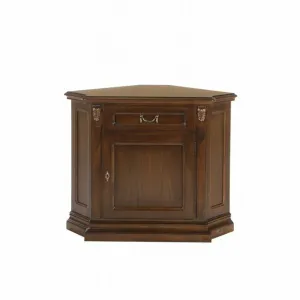 Bufet de Colț Diana, compact pe colț, masiv fag + panel + MDF furniruit nuc, 78x78x88 h cm, finisaj la alegere