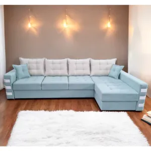 Colțar Oslo Tip 2 extensibil, culoare personalizabila - 316x165 cm, cu ladă de depozitare și saltea cu memorie