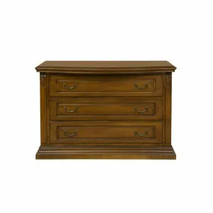 Comodă Diana 3S, trei sertare, masiv fag + panel + MDF furniruit nuc, 118x55x78 h cm, finisaj la alegere