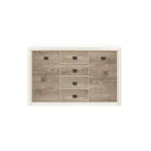 Comodă Koen II KOM2D4S, design modern, spațiu depozitare generos, structură MDF + PAL, 159x40x93,5 cm, Pin Arizona/Stejar Nava