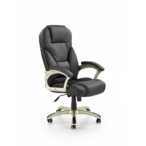 Scaun Desmond birou cu mecanism TILT și roți cauciucate, piele ecologică, 67x70x112-119 cm, negru
