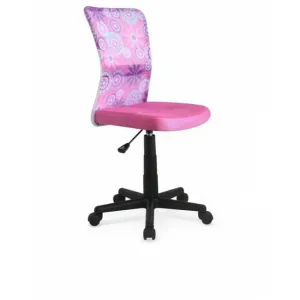 Scaun Dingo, cu decorațiuni elegante și tapițerie moale, structură metalică, 41x56x86 cm, roz cu decorațiuni