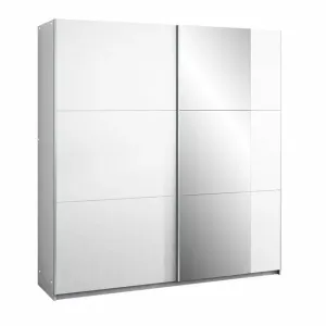 Dulap Bastia cu usi culisante si 12 rafturi din PAL, 2,00x0,65x2,15 m, alb