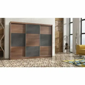 Dulap Cordoba cu usi glisante din PAL, 2,50x0,61x2,15 m, sterling