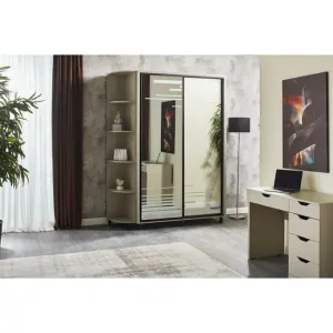 Dulap Venus, fungo - 160/224 cm, cu rafturi și bară pentru umerașe, PAL melaminat