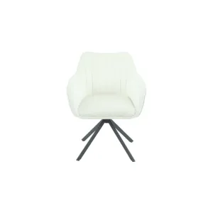 Fotoliu Rotativ Classy, design ergonomic, tapițerie catifelată, bază pivotantă, 50x45x87 cm, Alb
