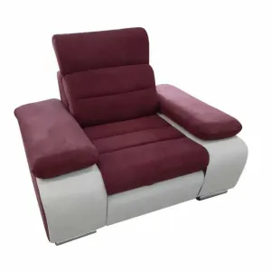 Fotoliu Venus, brațe voluminoase, stofă, 123 cm, culoare personalizată