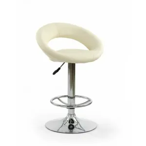 Scaun bar H15, design ergonomic, cadru metalic, 54x46x80-102 cm, bej