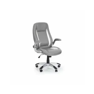 Scaun Saturn, mecanism TILT, piele ecologică perforată, 67x65x112-120 cm, gri