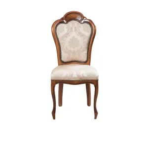 Scaun Diana 48x59x108 cm din lemn masiv cu tapițerie și spătar curbat decorativ