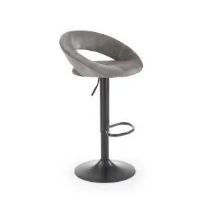 Scaun bar H102, reglabil pe înălțime, design ergonomic, tapițerie eco-piele, 78-100/53/48/62-84 cm, Negru