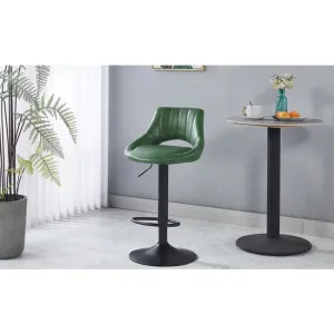 Scaun bar Lary, reglabil pe înălțime, design ergonomic, tapițerie eco-piele, 45x49x84-103 cm, Verde