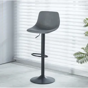 Scaun bar Polo, șezut ergonomic, bază cromată, suport picioare integrat, 93-115 cm, Gri