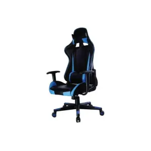 Scaun gaming Orlando, cu suport lombar, reglaj pe înălțime și mânere, albastru-negru