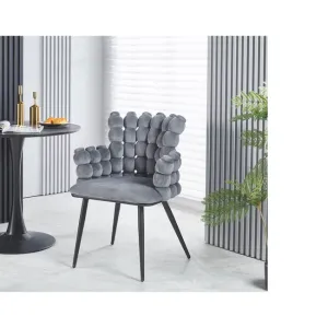 Scaun Spike, tapițat catifea, 63x45x85 cm, gri