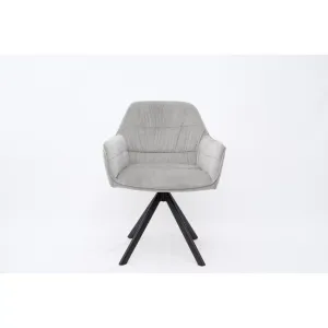 Scaun Swann, confort sporit, șezut generos, tapițerie catifea moale, 62x78x65 cm, Gri