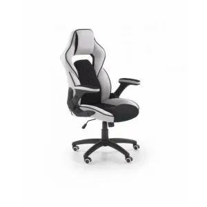 Scaun Sonic, mecanism TILT, stofă și piele ecologică, 68x70x115-124 cm, negru/gri