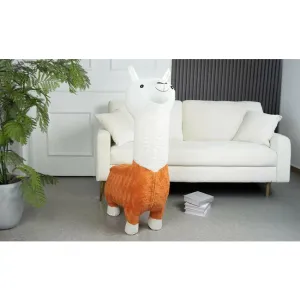 Taburet copii Alpaca, design jucăuș cu tapițerie moale, 70x40x112 cm, portocaliu