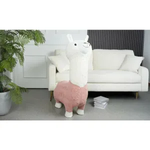 Taburet copii Alpaca, design jucăuș cu tapițerie moale, 70x40x112 cm, roz