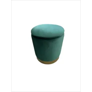 Taburet Devon, catifea premium cu spațiu depozitare, 31x38x31 cm, verde-auriu