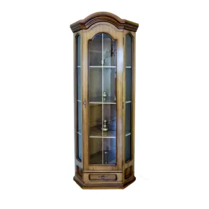 Vitrină Leden 3, cu 3 uși și rafturi interioare, din PAL, 80x47x210 cm, p43 antichizat