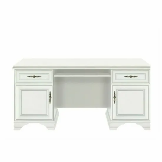 Birou Idento BIU2D2S, 2 dulapuri și 2 sertare, MDF și PAL laminat, 160x74x78 cm, alb alpin