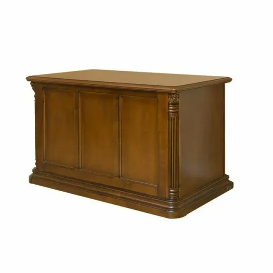 Birou Sonia, design elegant, lemn masiv Paltin și MDF furniruit, 140x75x81 cm, finisaj nuc picture - 3