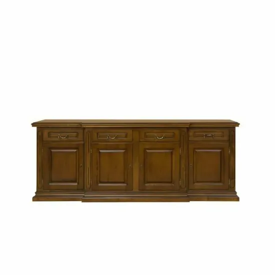 Bufet Mara cu 4 uși din lemn masiv fag, panel și MDF, furniruit cu furnir de nuc, 233x58x88 cm picture - 2