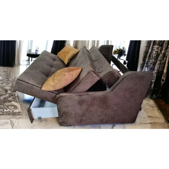 Canapea extensibilă Ana 2 locuri, gri - 150x110 cm, saltea relaxa, stofă premium picture - 4