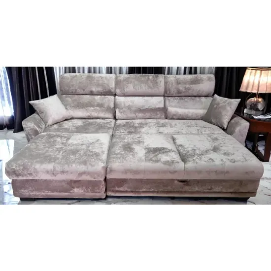 Colțar Monaco extensibil, albastru - 270x180 cm, ladă depozitare, stofă premium picture - 6
