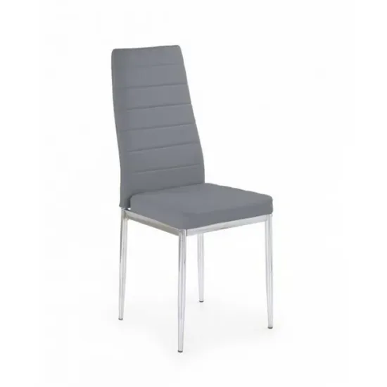 Scaun K70C, cadru cromat și șezut moale, oțel cromat și piele ecologică, 43x49x97 cm, gri picture - 3