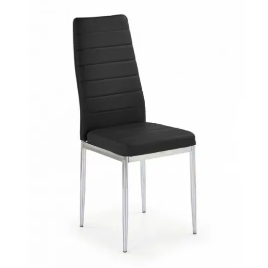 Scaun K70C, cadru cromat și șezut moale, oțel cromat și piele ecologică, 43x49x97 cm, negru picture - 3