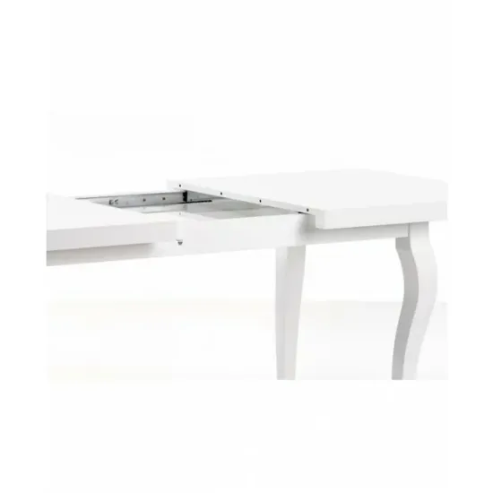 Masă Mozart extensibilă, blat MDF laminat, picioare lemn fag, 140-180x80x75 cm, alb picture - 5