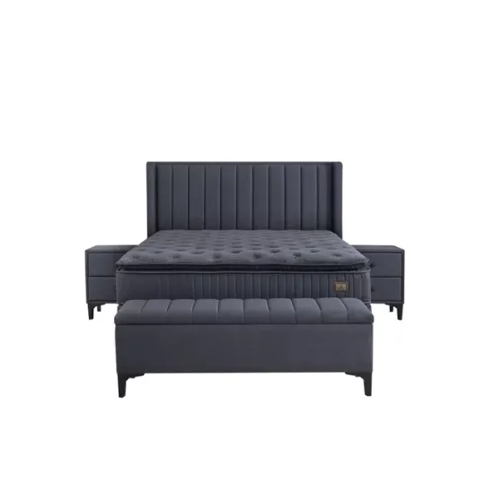 Pat + Saltea gratis Black Line, gri - 160x200 cm, micro-arcuri picture - 2