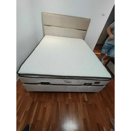 Pat + Saltea Gratis Petek, crem - 160x200 cm, catifea premium picture - 12