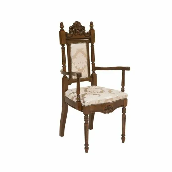 Scaun Sonia cu brațe 46x48x100 cm din lemn masiv și tapițerie confortabilă picture - 2