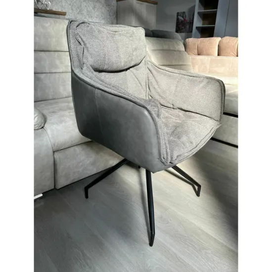 Scaun Tisso, ergonomic cu tapițerie catifelată, picioare metalice rezistente, 61x48x85 cm, gri picture - 3