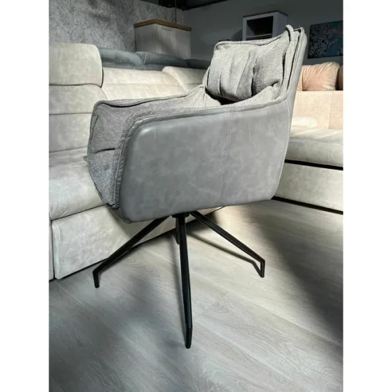 Scaun Tisso, ergonomic cu tapițerie catifelată, picioare metalice rezistente, 61x48x85 cm, gri picture - 4