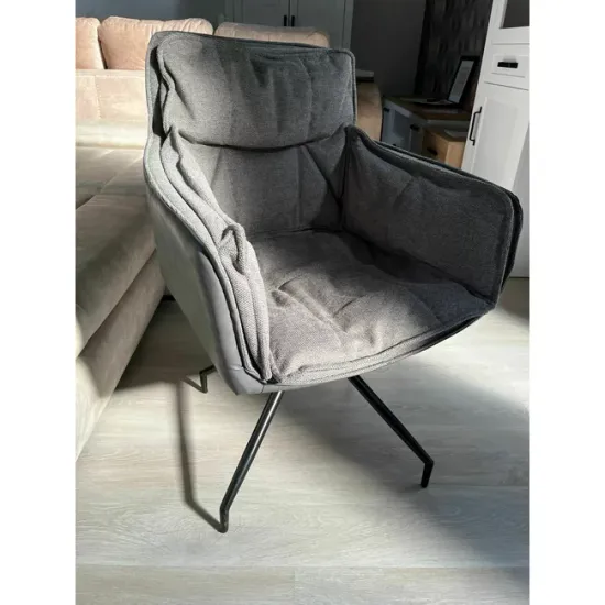 Scaun Tisso, ergonomic cu tapițerie catifelată, picioare metalice rezistente, 61x48x85 cm, gri picture - 5