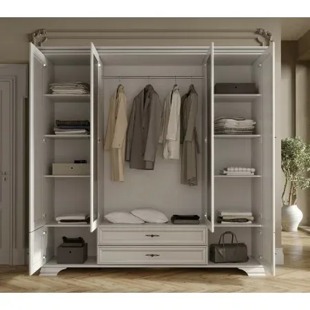 Dormitor Idento, Set Mobilier Clasic, PAL și MDF, 160x200 cm, Alb Alpin picture - 7