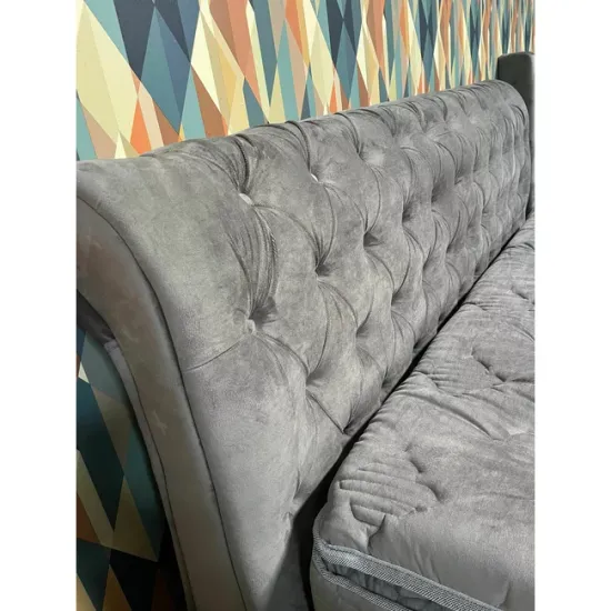 Set Pat Chester + Saltea Raysa Premium, culoare personalizabila - 160x200 cm, ladă depozitare, somieră metalică fixă, tapițerie catifea baby face picture - 9