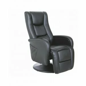 Fotoliu Pulsar culisant, funcție masaj, piele ecologică premium, 68x85x106 cm, negru