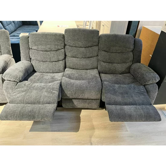 Canapea recliner Relax 3 locuri, tapițată catifea, suport picioare, 205x88x105 cm, design ergonomic picture - 7