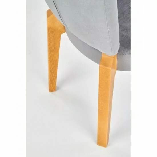 Scaun Rois, tapițerie stofă + cadru metalic, 43x58x94 cm, gri / stejar miere picture - 6